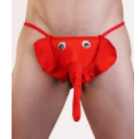 Mens Novelty Elephant G-String Red